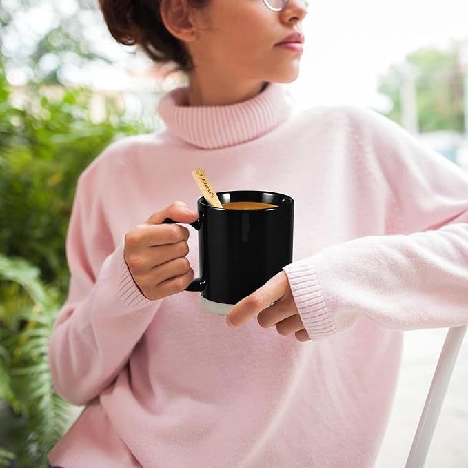 Coffee Mugs, 15 oz Mug Set of 4, Large Stoneware Coffee Mugs for Latte, Hot Tea, Cocoa, Milk, Juice, Modern Coffee Cups Boho Unique Style for Any Kitchen, Suitable for Housewarming Gift, Multi-color