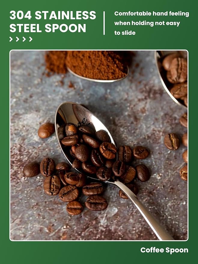 Love You More Spoon, Funny Stainless Steel Coffee Ice Cream Spoon, Gifts for Coffee Lovers, Men, Women, Husband, Wife, Valentines Birthday Christmas Gift