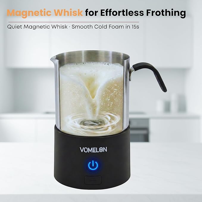 Single-Serve Rechargeable Milk Frother, Portable Mini Electric Cold-Only Foam Maker, Magnetic Jug Frother for Iced Latte & Matcha,Black