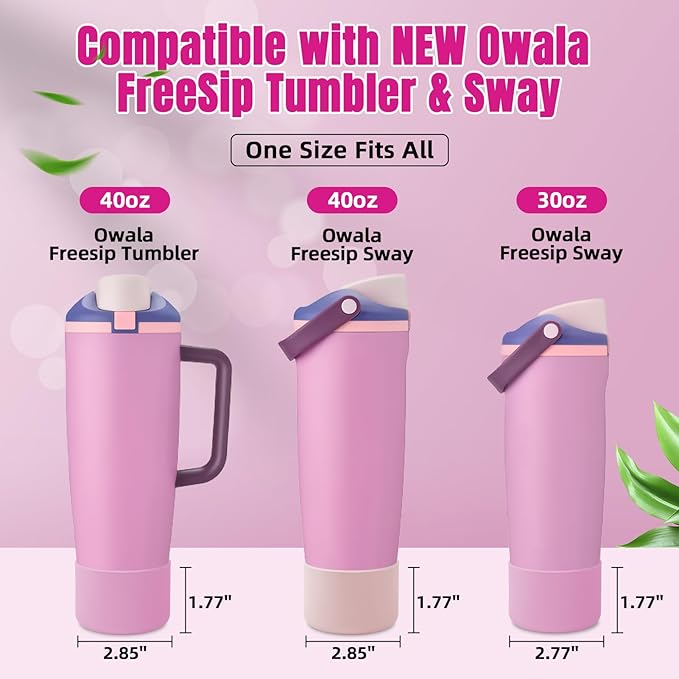 2PCS Silicone Boot Compatible with Owala 30oz & 40oz FreeSip Sway Bottles & Tumblers, Protective Anti-Slip Bottom Cover Sleeve for Freesip Sway Tumbler
