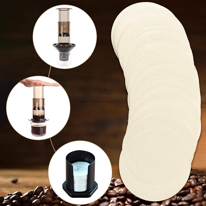 Outus 1000 Pieces Replacement Paper Filters Compatible with Aeropress Coffee Makers Round 2.5 Inch Paper Filters Disposable for Espresso Coffee Makers (Unbleached)