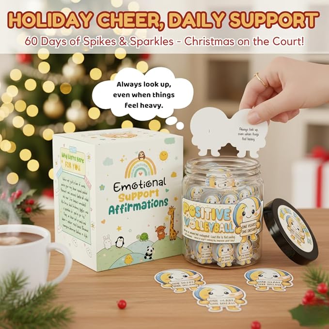 Positive Volleyball Jar With 60 Affirmation Cards – Volleyball Gifts For Women, Men - Teens, Volleyball Party Favors, Volleyball Accessories For Teen Girls, Volleyball Party Decorations