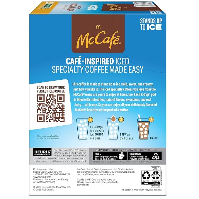 McCafe ICED One Step Mocha Frappe, Keurig Single Serve K-Cup Pods, 20 Count