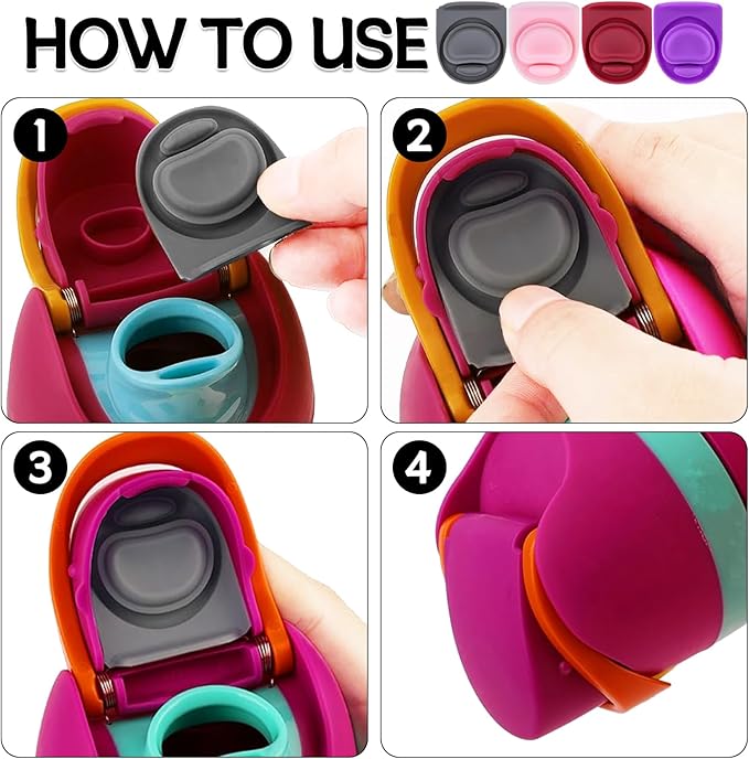 4 Pcs Replacement Stopper Compatible with Owala FreeSip 16oz 32oz,Water Bottle Top Gasket Lid for Owala 16/19/24/32/40oz Seal Mouth Cap Silicone Stopper Parts Insert Accessories(4 Colors 6)