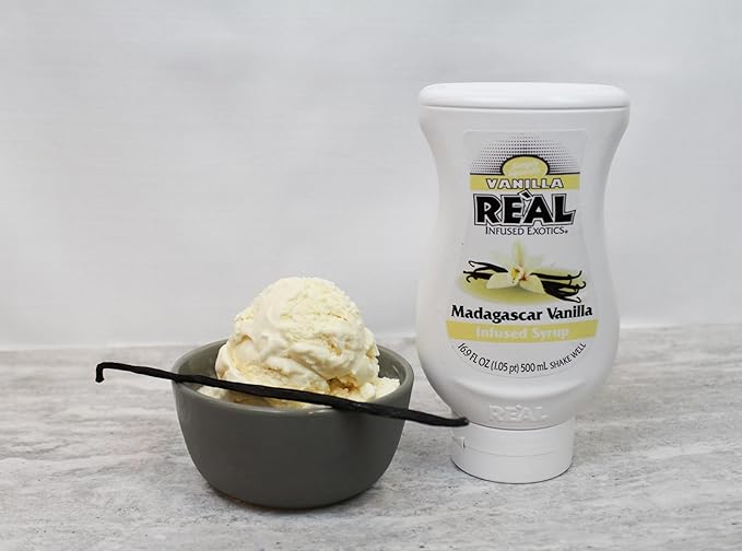 Vanilla Reàl Infused Exotics, Madagascar Vanilla Infused Syrup, 16.9 FL OZ Squeezable Bottle (Pack of 3)