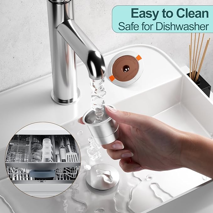 RETHONE K Cup Reusable Coffee Pods, Stainless Steel Reusable K Cups Compatible with Keurig 1.0 & 2.0 Coffee Machines Brewers Refillable K Cups (1 Pack)