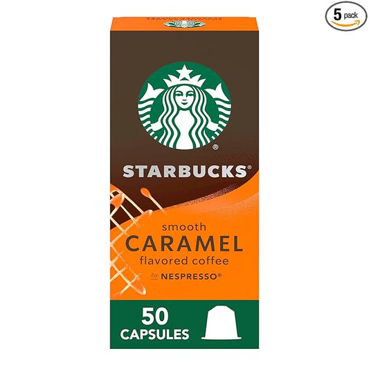 Starbucks by Nespresso Original Line Caramel Flavored Coffee, 50-count Espresso Pods