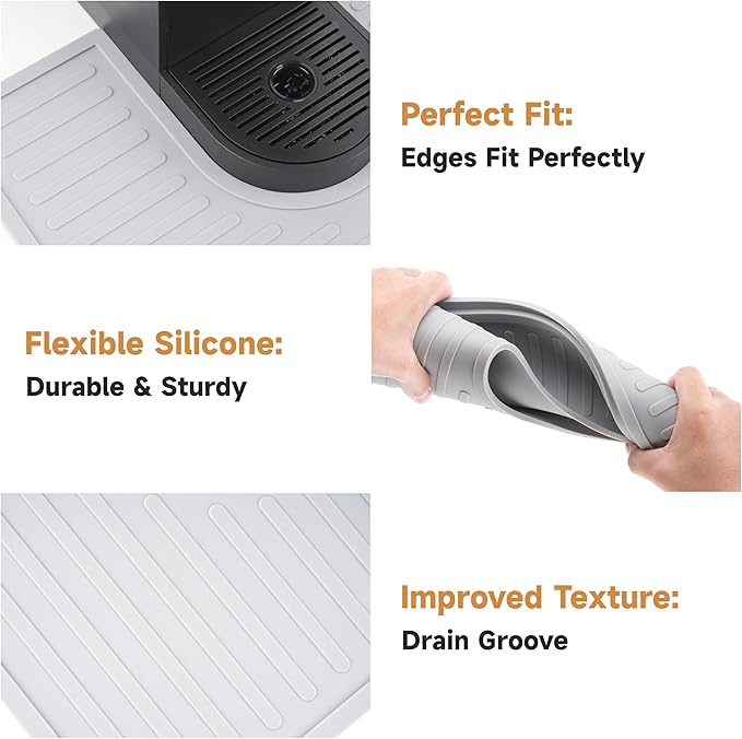 Silicone Coffee Mat for Keurig K-Supreme Coffee Maker, Coffee Bar Accessory for Countertop, Espresso Machine Accessories, Splash-proof Design, Dishwasher Safe