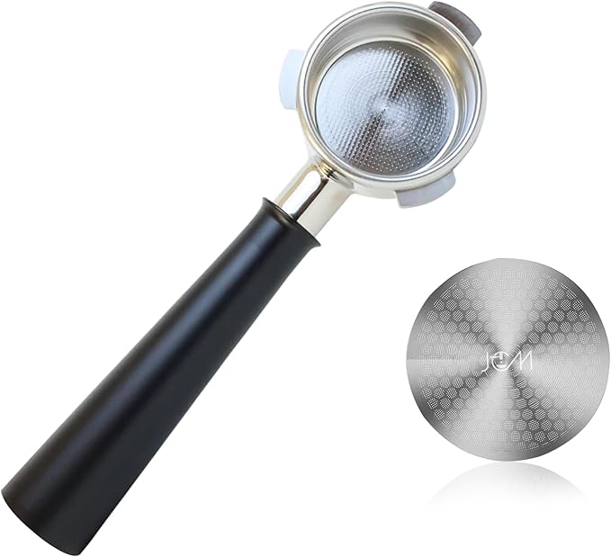 54mm Bottomless Naked Portafilter - Aluminum Alloy – Compatible with 54mm Breville Espresso Machines – Includes 18g Filter Basket & 53.35mm Puck Screen, 0.9mm 150μm