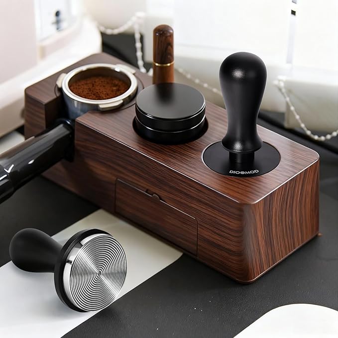 58mm Espresso Tamper – Spring Loaded Coffee Tamper Tool with 30lbs Pressure, Stainless Steel Flat Base for 58mm Portafilter Basket, Barista Accessories