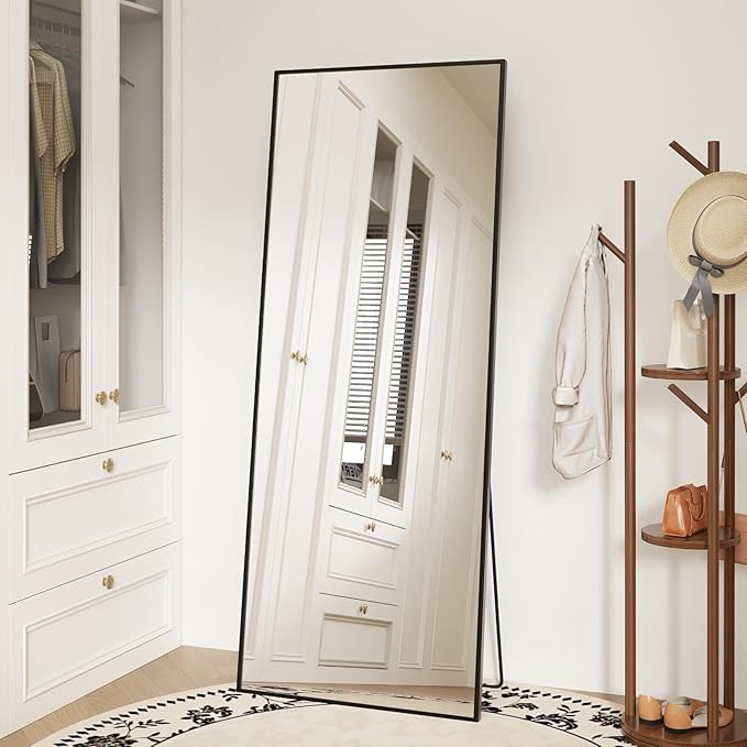 NEWBULIG Full Length Mirror, Upgraded Body Wall Mirrors with Shatter-Proof Glass, Floor Standing Mirror, Home Wall Decor