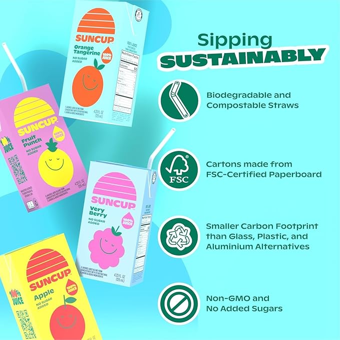 SunCup Juice - Very Berry (40 Pack) 4.23 oz Juice Box with Straw | 100% Very Berry Blend for Kids, Bulk Pack for School Lunches, Snacks, Classrooms, Travel, Parties, Sports Teams, and Everyday Drinks