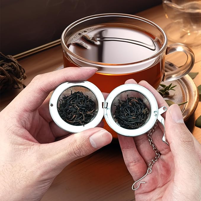 2Pcs Stainless Steel Mesh Tea Infuser, 2.1 inch Tea Ball with Moon and Star Pendant,Tea Strainer Tea Diffuser Tea Steeper for Filtering Tea,Tea Infusers for Loose Tea (Moon and Star, 2PC)