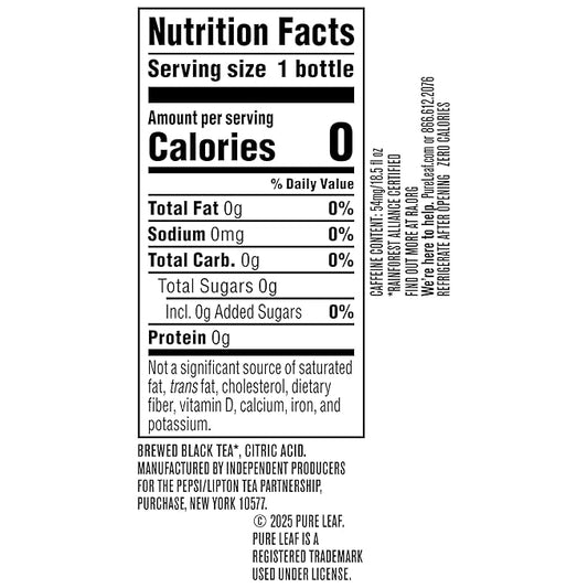Pure Leaf Iced Tea, Unsweetened Real Brewed Tea, Zero Sugar & Zero Calories, 18.5 Fl Oz (Pack of 12)