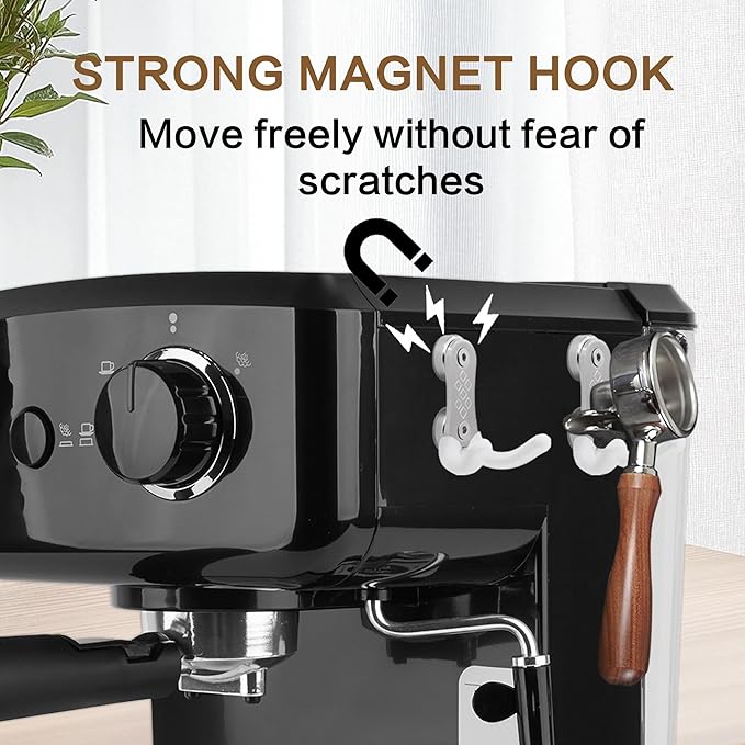 Magnetic Portafilter Holder for Metal Wall Surface, Espresso Accessories Organizer Tools Compatible with Ninja Luxe Cafe, Breville Coffee Machine