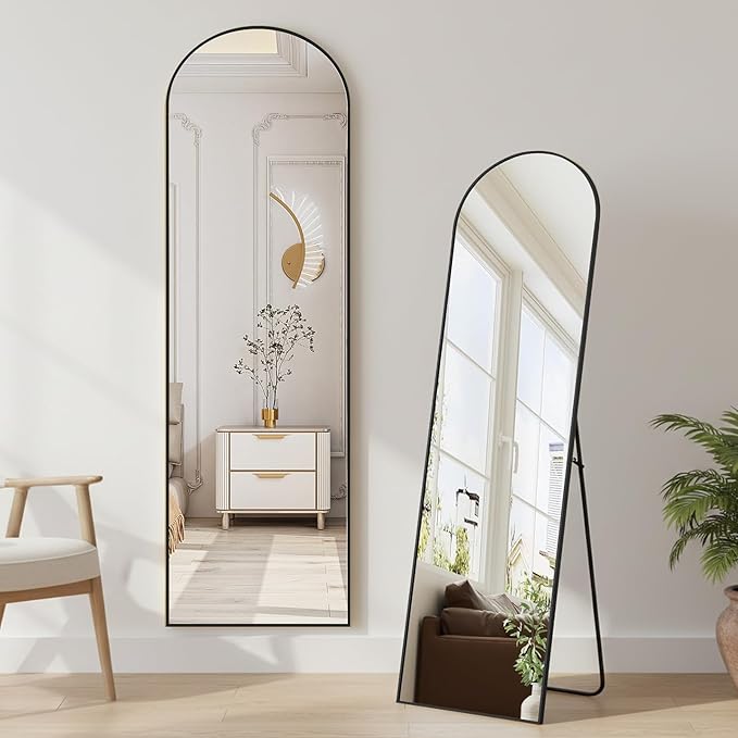 NEWBULIG Full Length Mirror, Upgraded Body Wall Mirrors with Shatter-Proof Glass, Floor Standing Mirror, Home Wall Decor