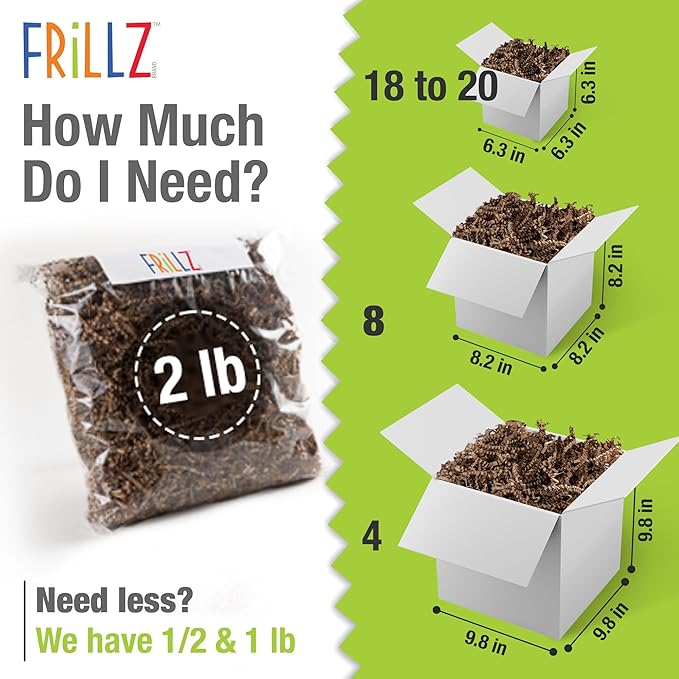 FRILLZ Crinkle Cut Paper Shred Filler for Baskets, Gifts, Packing and Protecting your Halloween, Fall Festival, Birthday and other events (2 pound, Candy Corn)