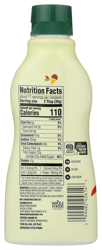 365 by Whole Foods Market, Organic Chocolate Syrup, 15.8 Ounce