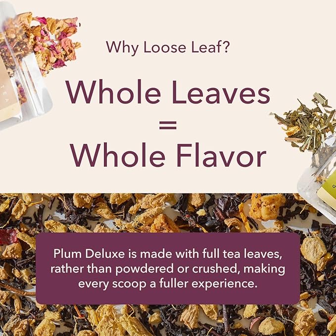 Moonlit Garden Collection Assorted Herbal Tea Gift Set - Hand-Crafted Loose Leaf Teas, Presentation Gift Box with Loose Leaf Steeper Included, Sleepytime Tea - 5 Unique and Flavorful Teas, 75+ Cups