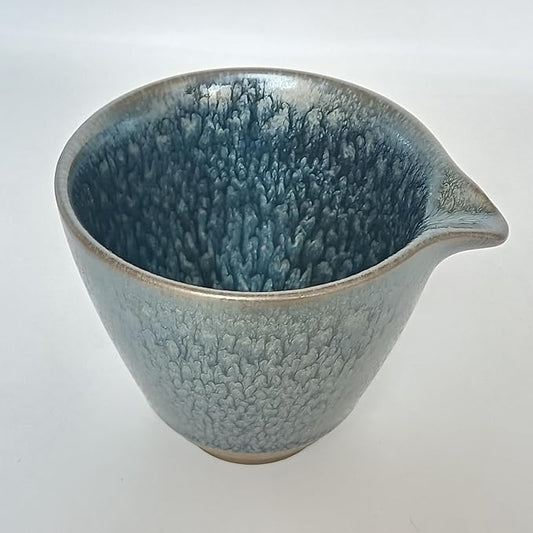 Ceramic Tea Sharing Cup, Kungfu Tea Pitcher, Tenmoku Teapot Chinese Traditional Cha Hai, Jianzhan Tenmokus Teacup Fine Porcelain Creamer Pitcher for Tea Milk Coffee, 7.44 oz Small Jug