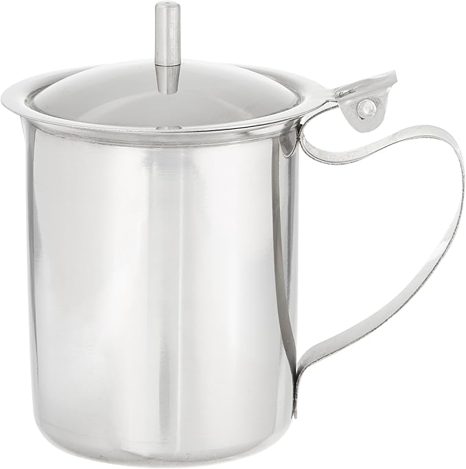 Winco Stainless Steel Creamer with Cover, 10-Ounce, Medium, Metallic