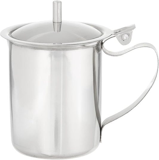 Winco Stainless Steel Creamer with Cover, 10-Ounce, Medium, Metallic