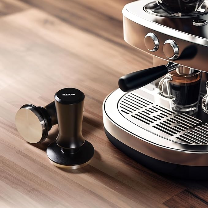 MATOW 58.5mm Espresso Hand Tamper, Dual Calibrated Spring Loaded Coffee Tamper with Stainless Steel Flat Base, Pro-barista 30lbs Espresso Tamper with Anodized Aluminum Handle Fits 58mm Portafilter