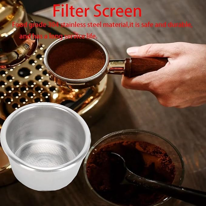 54mm 53mm Coffee Stainless Filter Basket - NeilBee Reusable Coffee Filters Coffee Machine Accessories for Breville 870 Coffee Machines, Microporous Colander Non-Pressurized Portafilter Basket