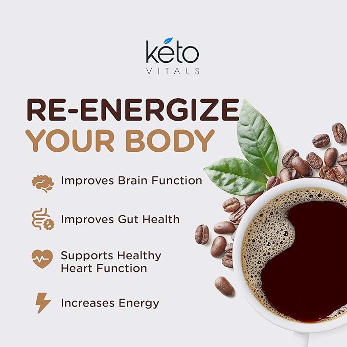 Keto Vitals Instant Keto Coffee Powder with MCT Oil & Vitamins - Low-Calorie Unsweetened Instant Coffee Packets, Single Serve - Keto Coffee Instant Mix in Original, Vanilla, & Mocha Flavors - 30 Count