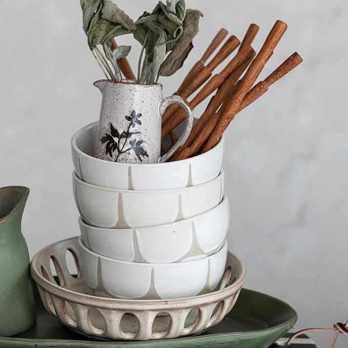 2oz Embossed Stoneware Creamer