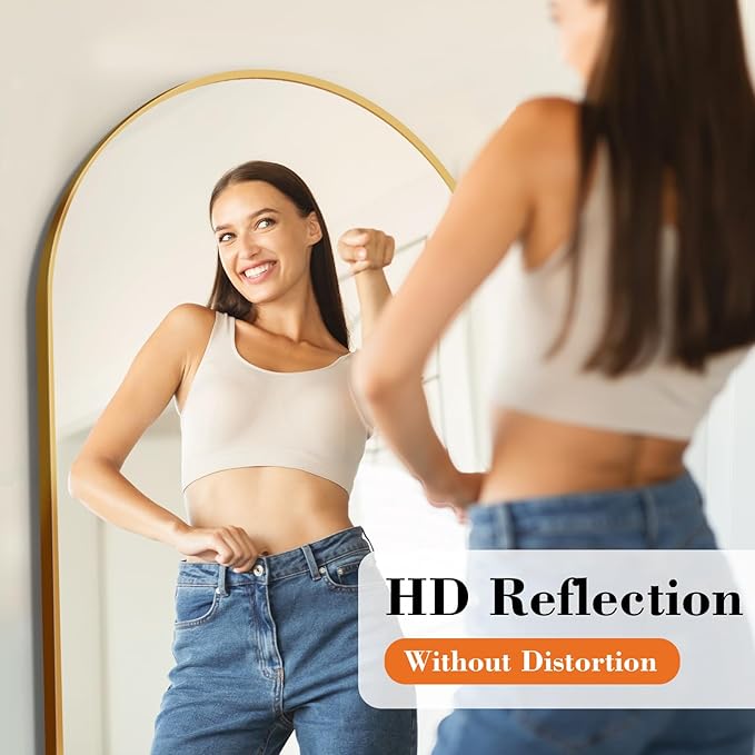 NEWBULIG Full Length Mirror, Upgraded Body Wall Mirrors with Shatter-Proof Glass, Floor Standing Mirror, Home Wall Decor