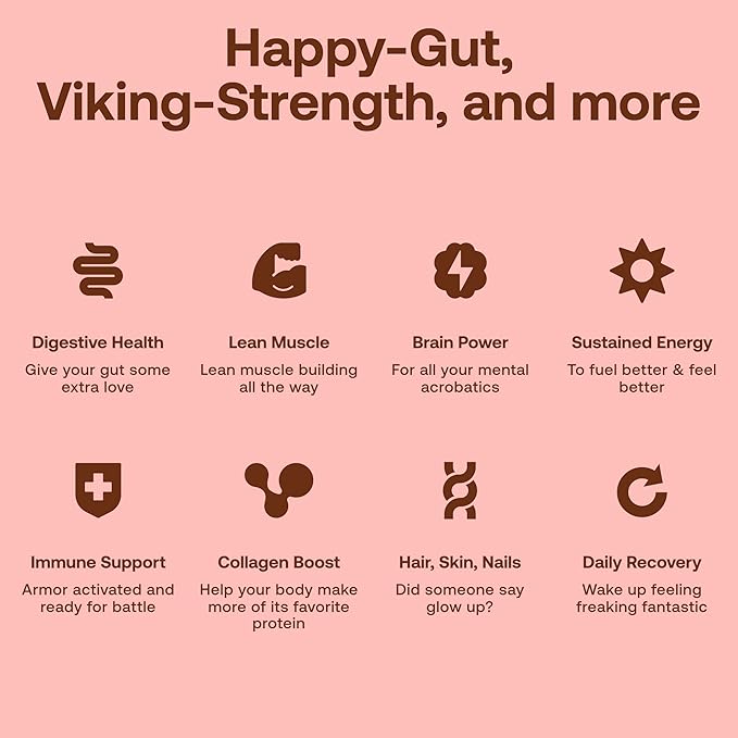 Happy Viking Plant-Based Protein Powder +100 Superfoods Chocolate Meal Replacement Shake, Created by Venus Williams, 30g Plant Protein, 10g Fiber, Vegan, Gluten-Free, Non-GMO, 15 Meals
