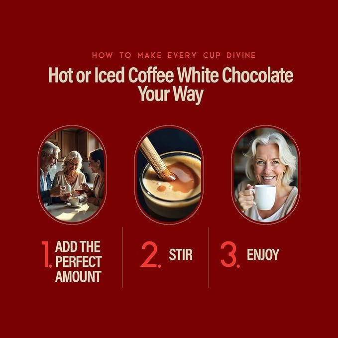 RIO White Chocolate Flavoring Coffee Syrup, Perfect for Hot or Iced Drinks & Desserts, Classic White Chocolate & Coffee Combo, Barista-Grade Flavor Syrups for Coffee Drinks at Home & Work - 700ml