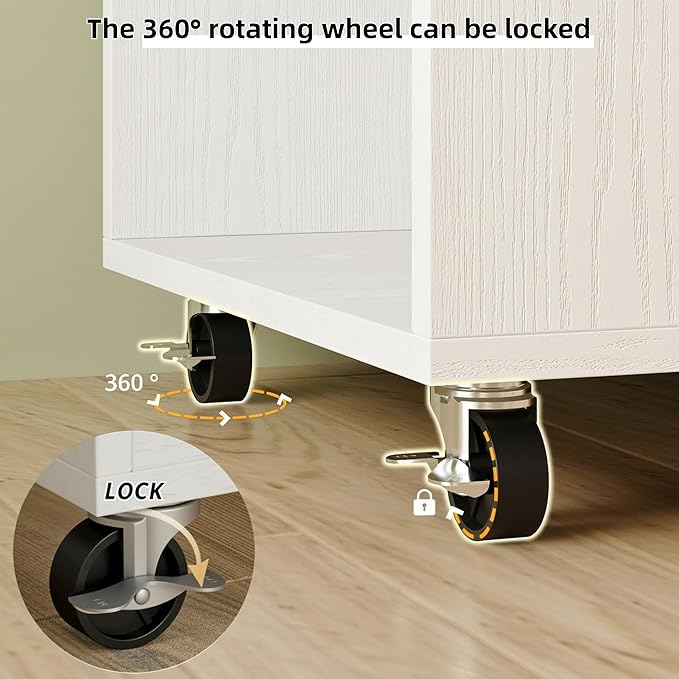 IRONCK Kitchen Island with Power Outlet & Drop Leaf, 47.2" Width Rolling Kitchen Island on Wheels with Storage, Mobile Kitchen Island Cart with Spice Rack, Open Shelves and Drawer, White