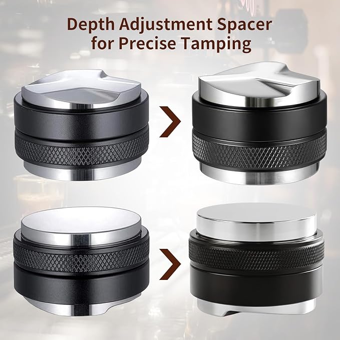 54mm Espresso Accessories Kit - 3 PCS Heavy Duty Dual Head Coffee Distributor and Tamper, WDT Tool, Magnetic Dosing Funnel - Fits Delonghi Breville 54mm Machines and Portafilter