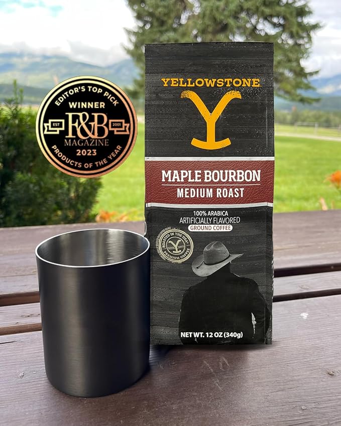Yellowstone Maple Bourbon Medium Roast Coffee,100% Arabica Ground Coffee, 36 oz.