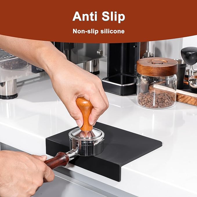 Espresso Tamping Mat Coffee Tamper - Food Grade Silicone Tamping Mat as Espresso Machine Accessories, Barista Tools