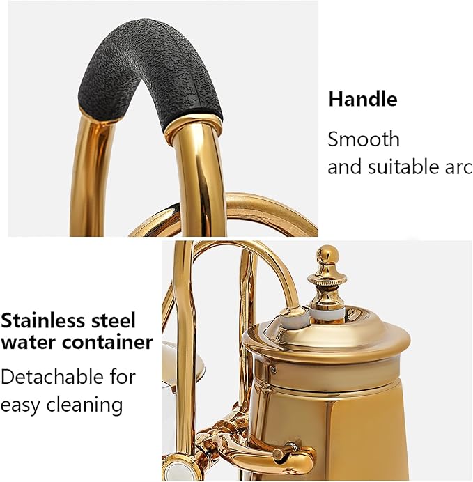 GXFCHYL Belgian Belgium Luxury Royal Family Balance Syphon Siphon Coffee Maker Retro Coffee and Tea Maker Gold Syphon Coffee Brewer 400ML (Gold)