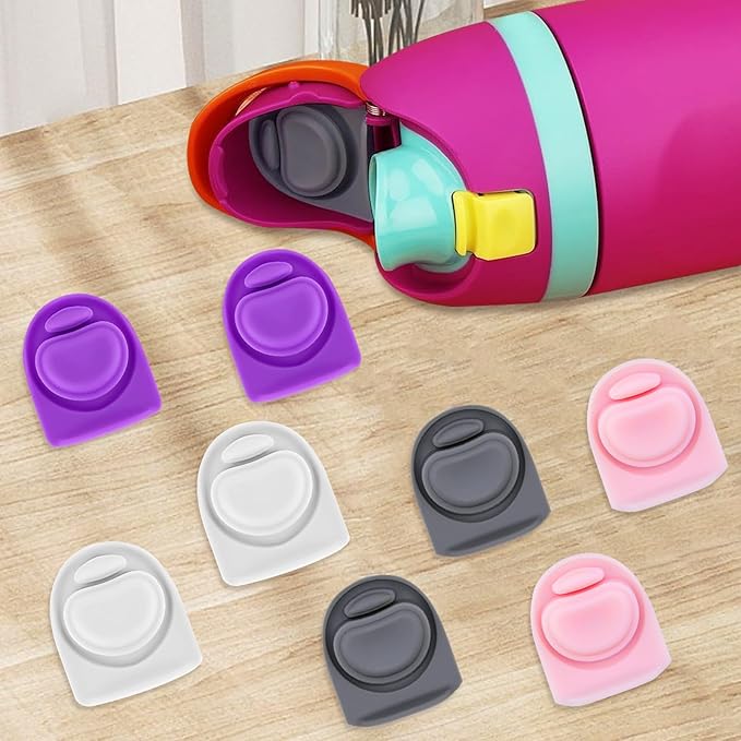 8 Pcs Replacement Rubber Seal Stopper Compatible with Owala FreeSip 32oz,Bottle Top Gasket Lid for Owala 16/19/24/32/40oz Seal Mouth Cap Silicone Stopper Parts Insert Accessories（4 colors 1