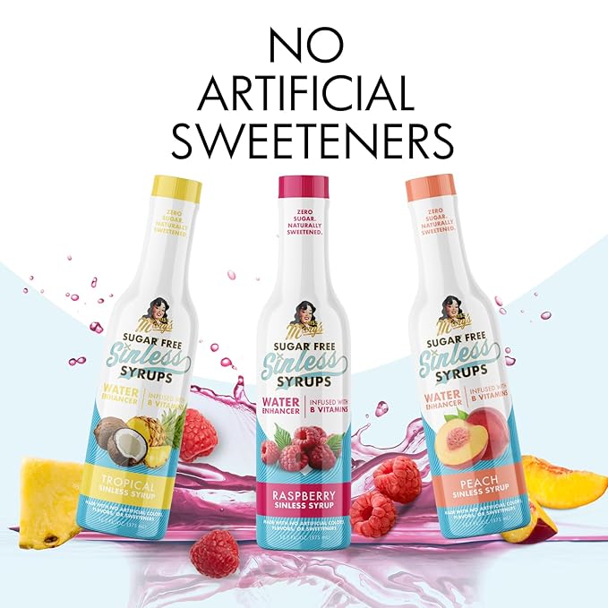 Sugar Free Tropical Sinless Syrup - Stevia Based, No Sugar Alcohols or Sucralose, No Artificial Sweeteners, Natural Ingredients, Water Enhancer, Tea, Desserts Keto Friendly, 1 Pack