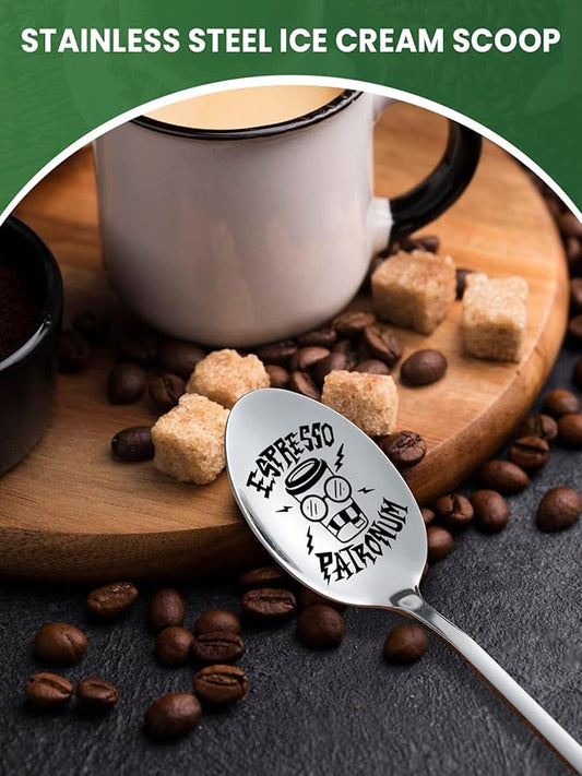 Funny Stainless Steel Coffee Spoon Tea Spoon, Gifts for Coffee Lovers Bookworm Friends Fans Birthday Christmas Graduation