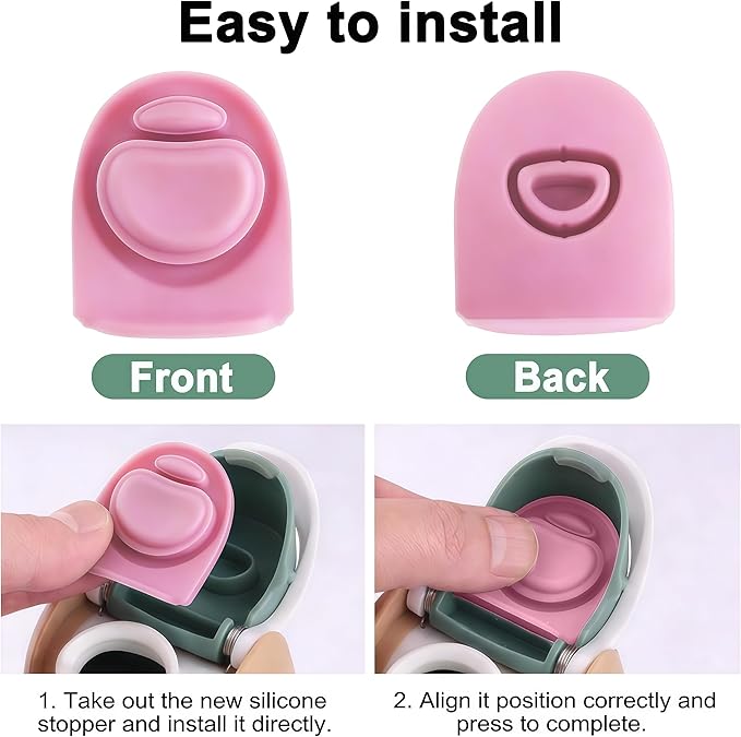 Joshey 6 Pack Rubber Seal Replacement Stopper, Compatible with Owala Freesip 24oz 32oz Water Bottle Spout Cap-Silicone Gasket Replacement Parts (Pink)