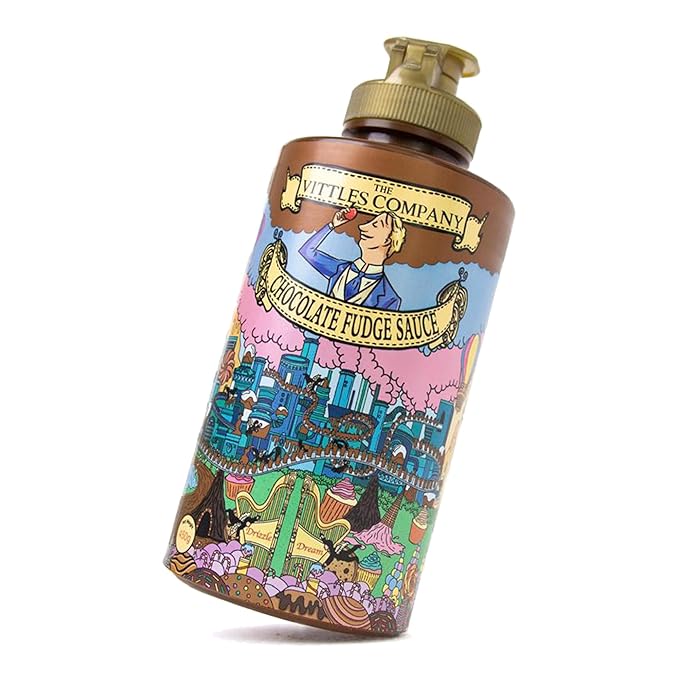 The Vittles Company Gourmet Chocolate Fudge Sauce - Syrup for Ice Cream, Coffee, Hot Cocoa, Desserts & Baking - Premium Sauce for Fondue, Snacks & Chocolate Milk -16 Oz
