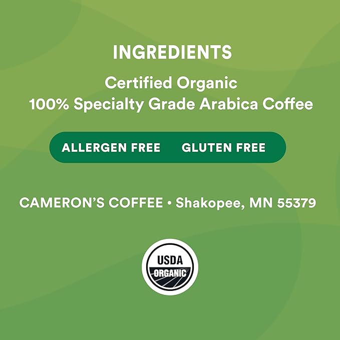 Cameron's Coffee Roasted Whole Bean Coffee, Organic Peru, 4 Pound