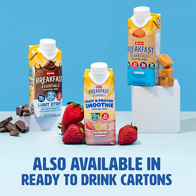 Carnation Breakfast Essentials Complete Nutritional Drink Strawberry 1.26 oz. Packet 60 Ct