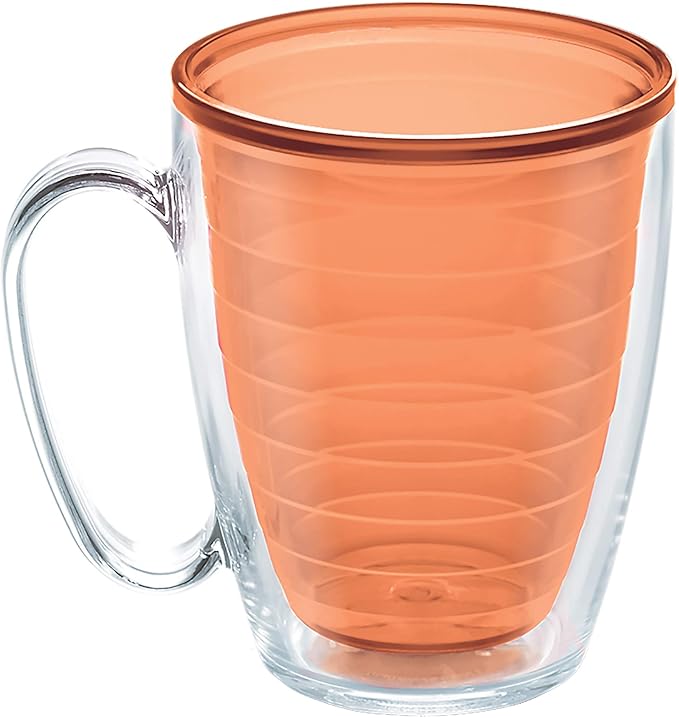Tervis Clear & Colorful Tabletop Made in USA Double Walled Insulated Tumbler Travel Cup Keeps Drinks Cold & Hot, 16oz Mug, Citrus Sunrise
