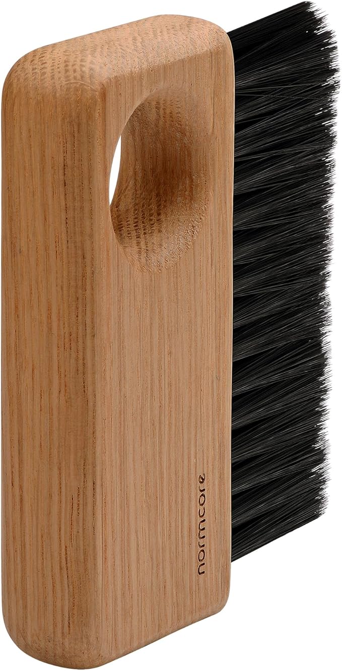 Normcore Barista Bench Cleaning Brush for Espresso Machine, Grinder, Countertop, Compact Coffee Cleaning Tool for Home or Cafe Baristas, American Oak Wood Handle