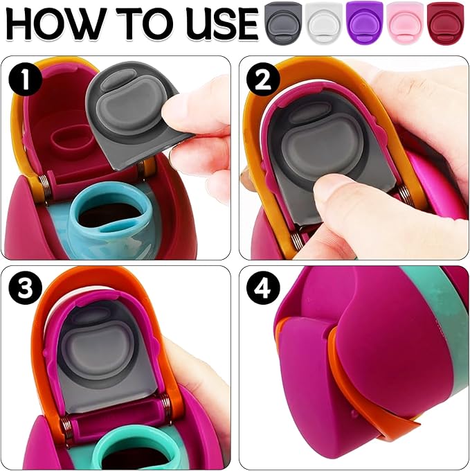 Rubber Seal Replacement Stopper Compatible with Owala Freesip16/19/24/32/40oz Spout Lid,5 Pcs Water Bottle Gasket Silicone Cap Insert Gasket Stopper Replacement Parts Accessories (5 Colors 6)