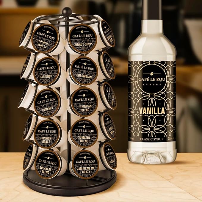 NEW Café Le Rou Vanilla Classic Syrup - 25.4 oz, 1 Pack with 1 Gold Pump Dispensers 25.4 Fl Oz (Pack of 1)