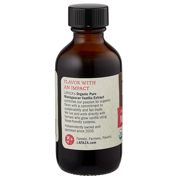 Lafaza Organic Pure Madagascar Bourbon Vanilla Extract, All-Natural (2 fl oz)